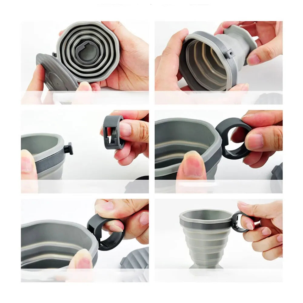 Portable Folding Coffee Cup with Lid - New Outdoor Travel Water Cup, Ideal for Carrying and Mouthwash