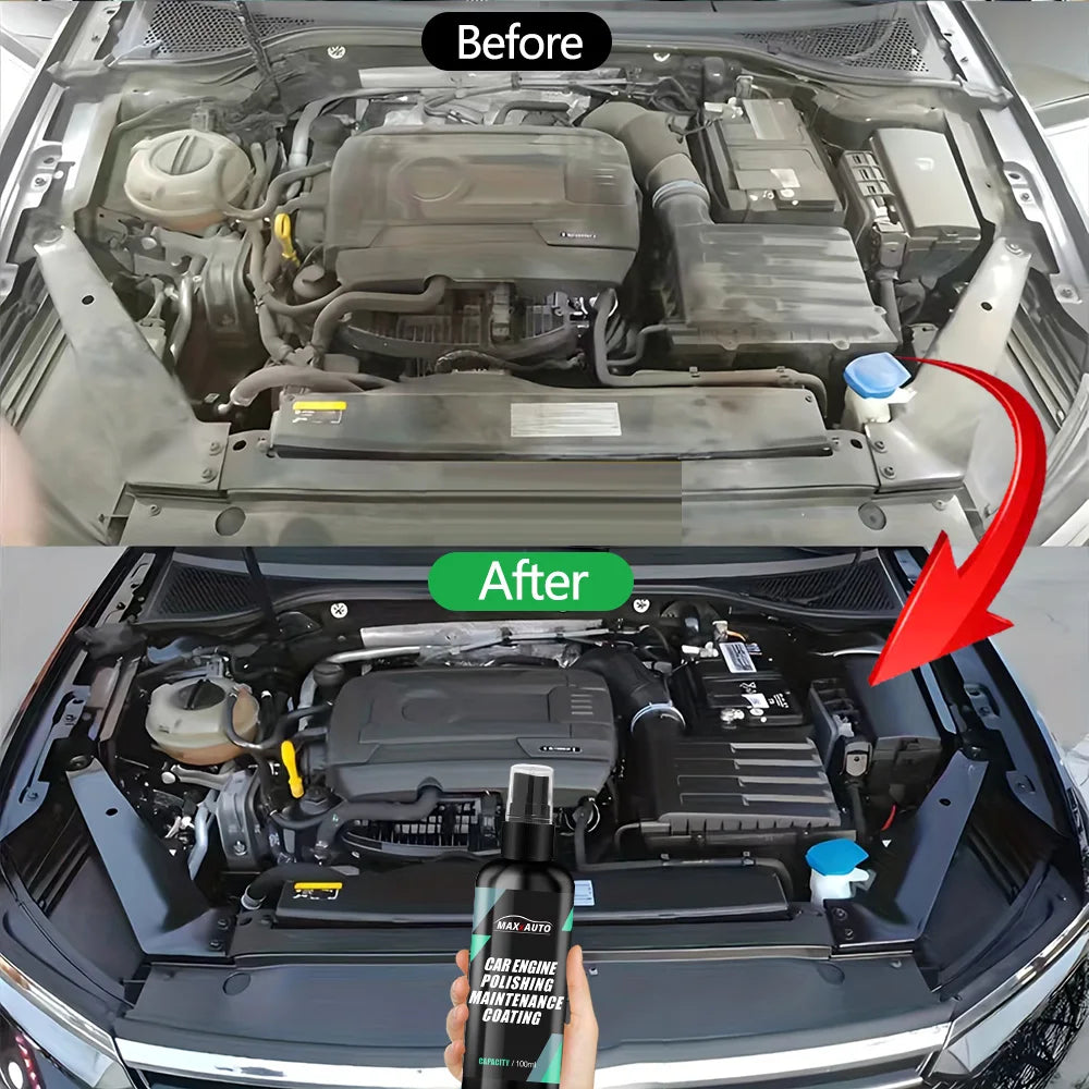 Car Engine Bay Cleaner & Restorer - Powerful Engine Compartment Degreaser for Automotive Cleaning and Polishing