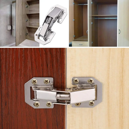 2/10PCS 90° Steel Cabinet Hinges – No-Drill Hydraulic Buffer Hinges for Kitchen Cabinets & Furniture