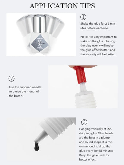 Gollee 5-Pack Eyelash Extension Glue – 7-9 Week Long-Lasting, Quick-Dry 0.3-1s, Black & Latex-Free