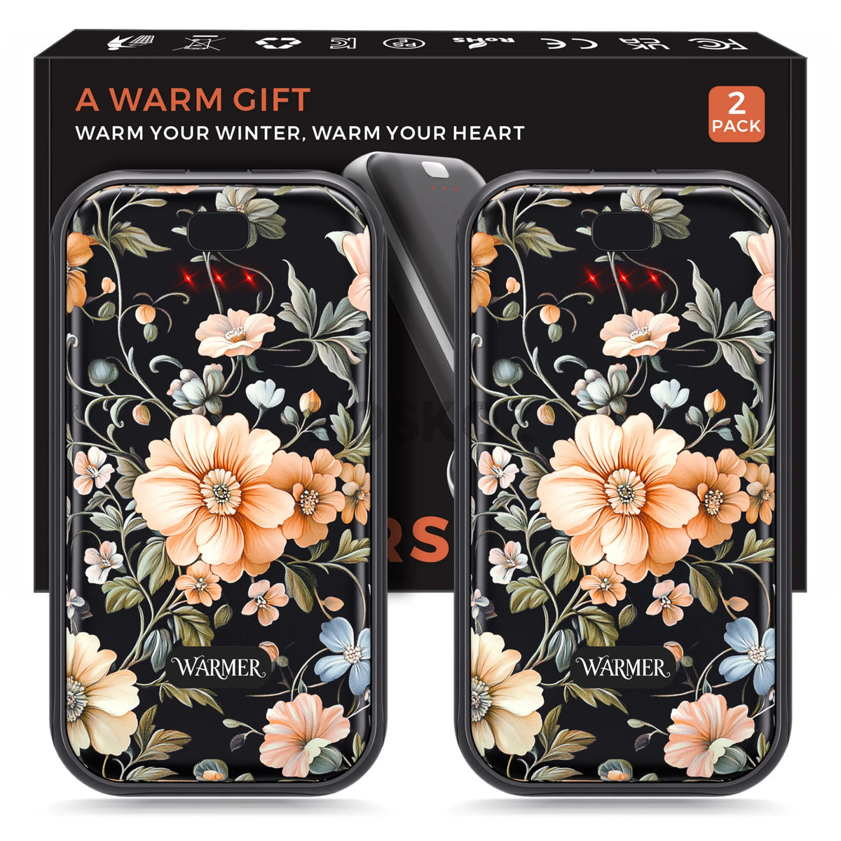 Rechargeable Hand Warmers 2-Pack - Slim USB-C Pocket Heaters with 3 Adjustable Heat Settings for Camping & Outdoor Use