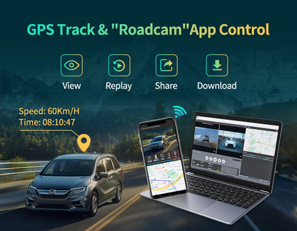 11.3" Imagebon H50 Dash Cam 4K - ADAS, Wireless CarPlay & Android Auto, 3-Channel Recording, Time Lapse & 24H Park Monitor