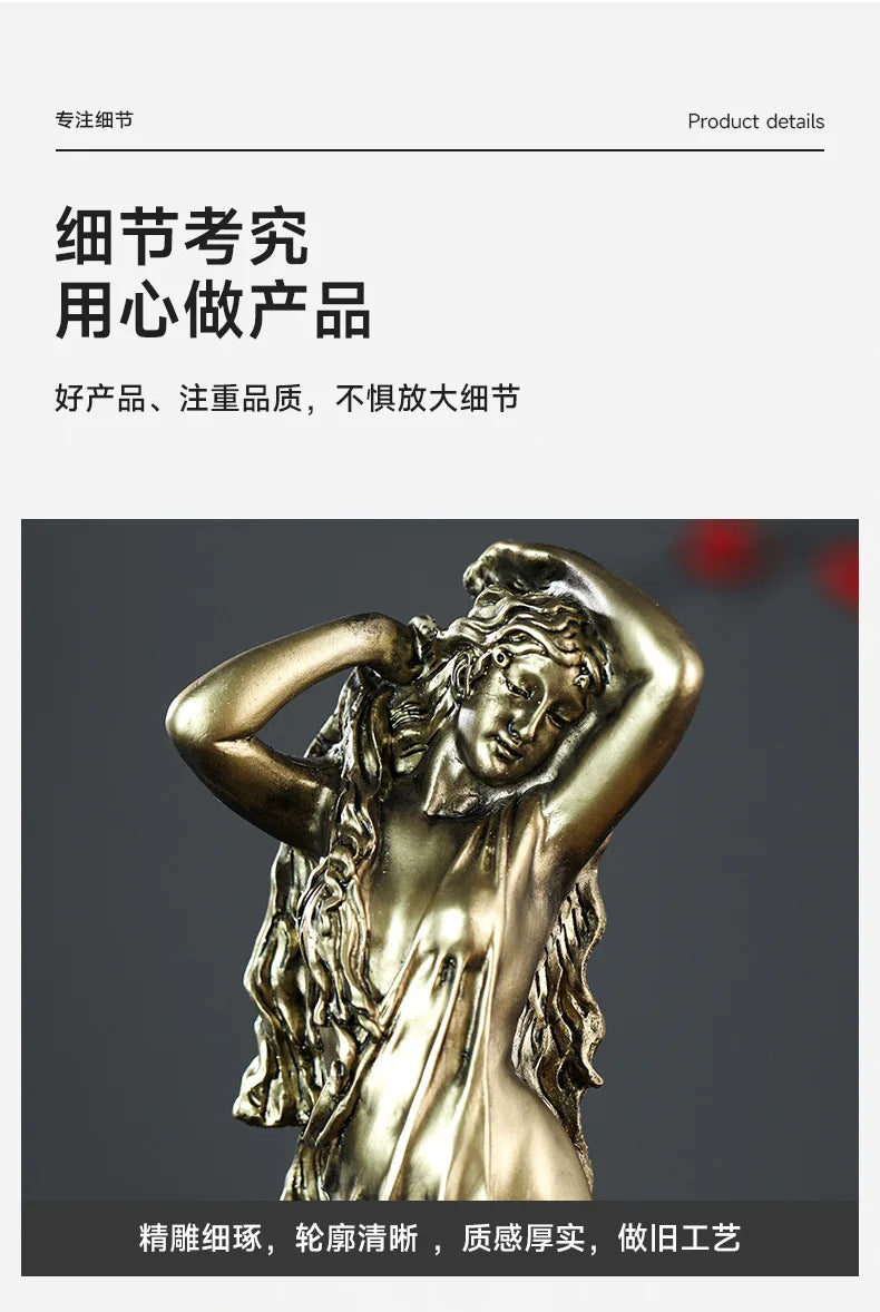 Resin Venus Statue — Greek Mythology Aphrodite Figurine for Nordic Home Decor & Art Room Display
