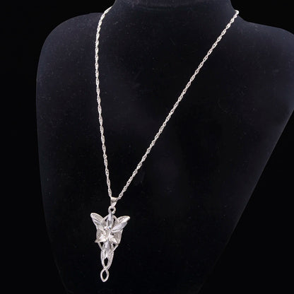 Lord of the Rings Arwen Evenstar Necklace – Elf Princess Crystal Pendant Choker Jewelry Gift for Women