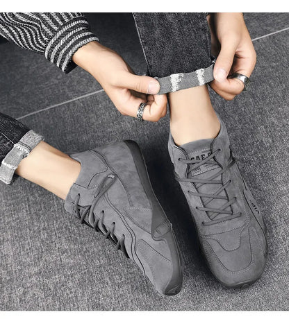 2024 Men’s Spring Ankle Boots – Casual Lace-Up Khaki Sneakers, Non-Slip Work Shoes & Loafers