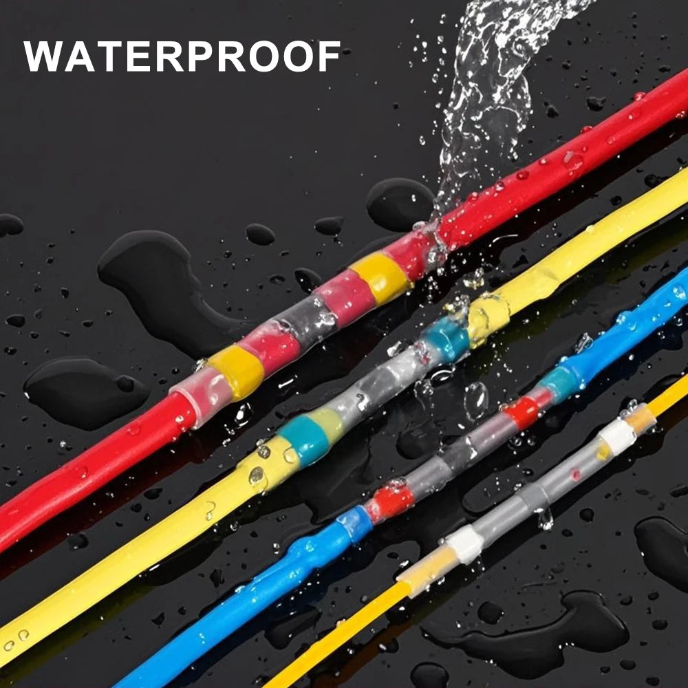 Waterproof Solder Seal Wire Connectors - Heat Shrink Tube Butt Splice Terminals for Secure Electrical Cable Connections