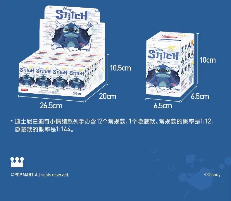 Original Pop Mart Stitch Little Emotion Series Blind Box – Stitch & Lilo Anime Figure, Mystery Box Collectible, Trendy Room Decor & Gift