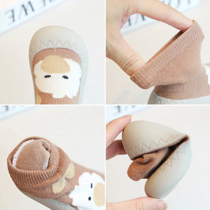 Newborn Baby Shoes — Embroidered Nonslip Socks & Soft Rubber Sole Booties for Boys & Girls