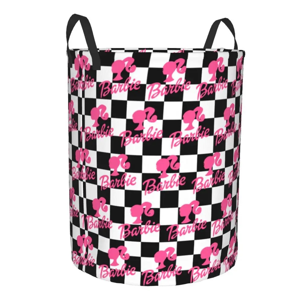 Custom Barbie Logo Laundry Basket – Collapsible Large Capacity Clothes Storage Bin, Disney Baby Hamper