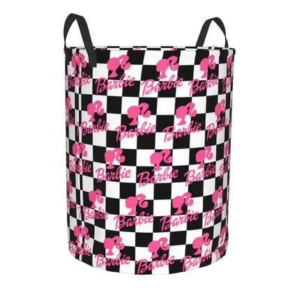 Custom Barbie Logo Laundry Basket – Collapsible Large Capacity Clothes Storage Bin, Disney Baby Hamper