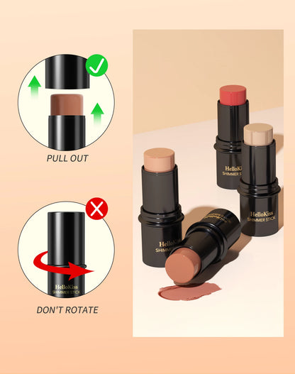 Face Brown Bronzer Contour Stick - Foundation Makeup Pen, Long-Lasting Smooth Contour, Shadow Blusher & Highlight Concealer Cosmetics