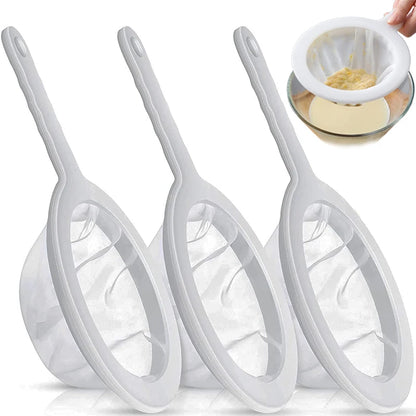 Ultra Fine Mesh Strainer Spoon – 100/200/400 Mesh Washable Nylon Filter Sieve for Soy Milk, Juice, Coffee & Tea Kitchen Colander Tool