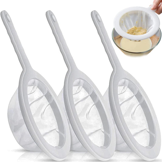 Ultra Fine Mesh Strainer Spoon – 100/200/400 Mesh Washable Nylon Filter Sieve for Soy Milk, Juice, Coffee & Tea Kitchen Colander Tool