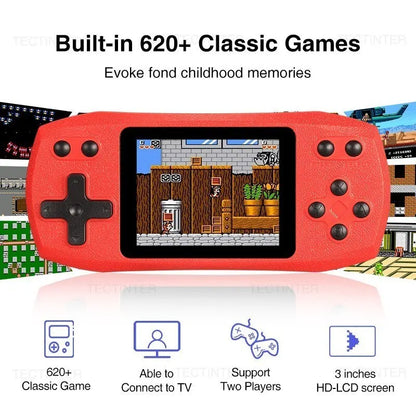 Retro Handheld Game Console | Portable Player with 620 Built-in Classic Games & Rechargeable Battery