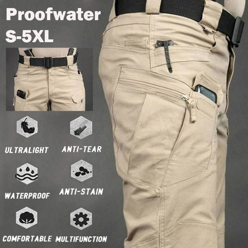 Men's Tactical Cargo Pants - 6XL Plus Size Waterproof Multi-Pocket Outdoor Hiking & Fishing Trousers