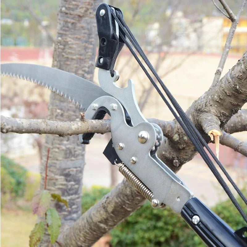 High-Altitude Extension Lopper Branch Scissors - Extendable Fruit Tree Pruning Saw Cutter Garden Trimmer Tool with Rope