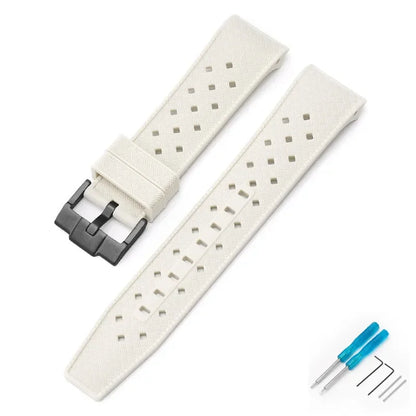 Curved End Strap for Swatch X Blancpain Fifty Fathoms – 22mm Waterproof Liquid Silicone Watch Band for Men & Women