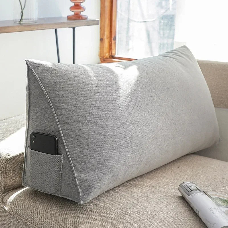 OTAUTAU Triangular Bed Backrest Cushion – Lumbar Support Lounger Pillow for Chair, Bed & Living Room Comfort Decor (KD034)