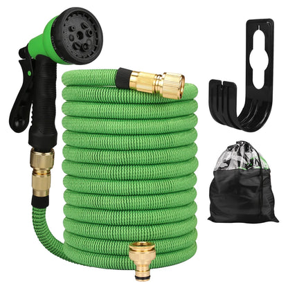 Expandable High-Pressure Garden Water Hose with Double Metal Connector – PVC Magic Hose for Irrigation, Farm & Car Wash Use