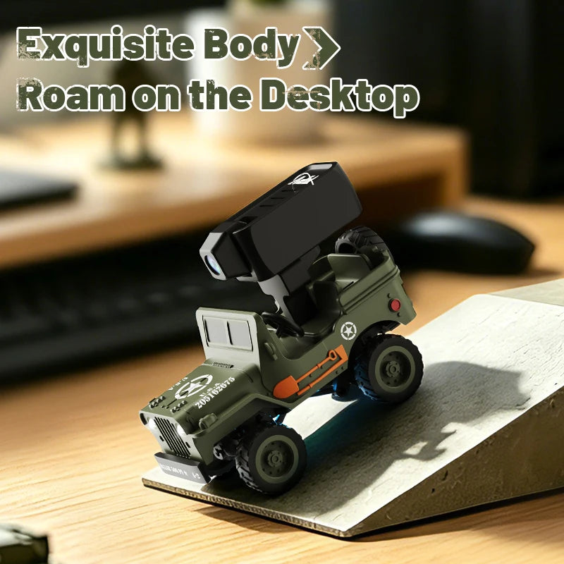 JJRC 1/64 RC Jeep Willys - 2.4G 4WD Military Off-Road Crawler Toy for Kids & Collectors