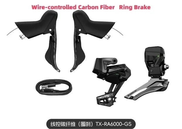 WHEELTOP EDS TX Wireless Electronic Road Bike Groupset — Carbon, Rim & Disc Brake Compatible, Shifters with Front & Rear Derailleur