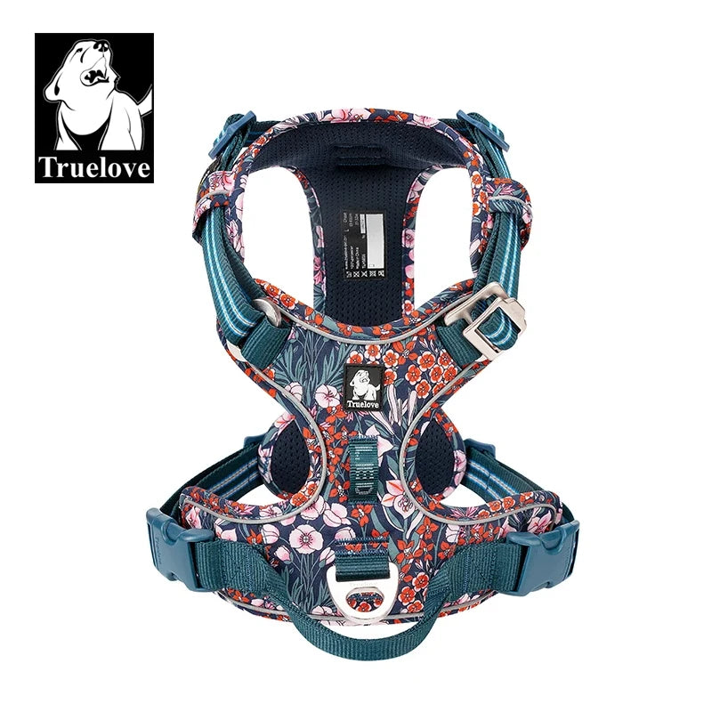 TRUE LOVE TLH5654 Reflective No-Pull Adjustable Nylon Dog Harness Step-In Comfortable Control Pet Walking Harness