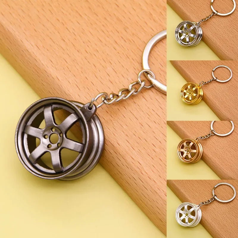 Creative Gear Head Keychain – Speed Gearbox & Turbo Hub Brake Disc Pendant for Car Keys, Shock Absorber Keyring