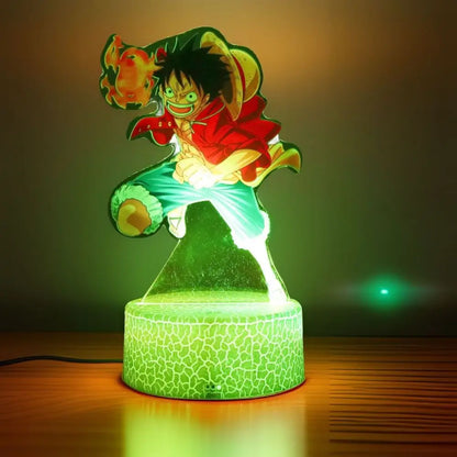 One Piece Luffy Zoro Action Figures 3D LED Lamp – Anime PVC Model Toy Night Light for Kids & Christmas Gift