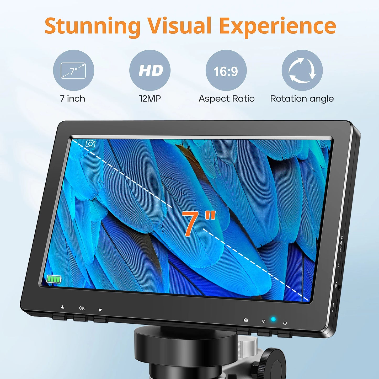 Hayve 7" Digital Microscope - 1200X Zoom, 12MP HD Camera Magnifier for Soldering & Phone Repair