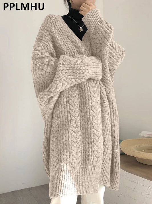 Women's Hollow Out Knitted Cardigan Coat – Casual Loose Fit, Big Size 4XL, Long Gilet Sweater Jacket