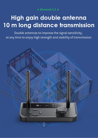 2-in-1 Bluetooth 5.3 Audio Receiver & Transmitter | 3.5mm AUX RCA Wireless Adapter for TV, Car, PC, Headphones