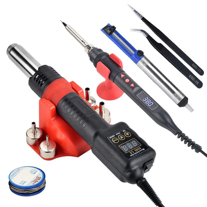 JCD Micro Hot Air Gun 8208 – 750W Soldering & Welding Rework Station, LCD Display All-in-One Heat Gun for BGA & IC Soldering