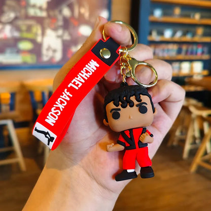 Michael Jackson Music Idol Keychain - Miniature Doll Pendant Key Ring Accessory