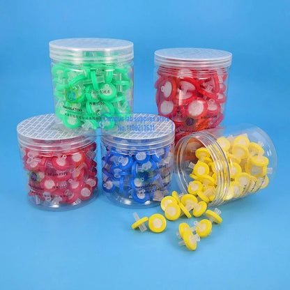 100PCS/Box Lab Syringe Filters — 13mm/25mm MCE, Nylon, PTFE Membranes, 0.22µm or 0.45µm Needle Filter for Laboratory Equipment