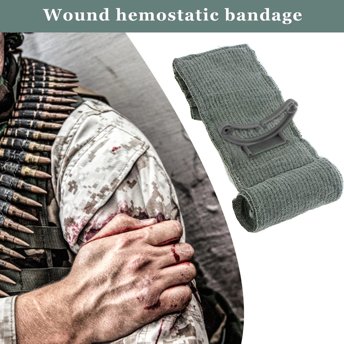Israeli Bandage 4/6in — Emergency Combat Wound Dressing, Tactical Compression First Aid for IFAK & Military Medical Use