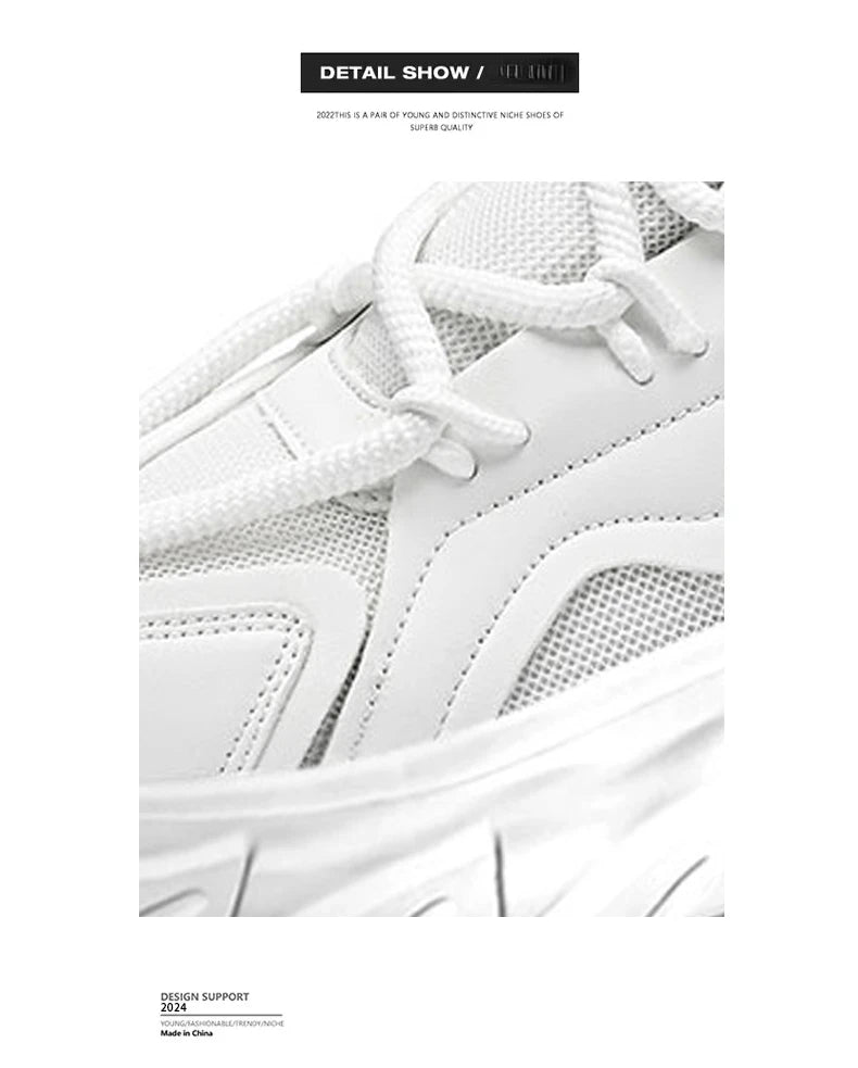 Men's Breathable Casual Sneakers - Thick Soled Soft Soles Tennis Shoes for Outdoor Running & Comfort