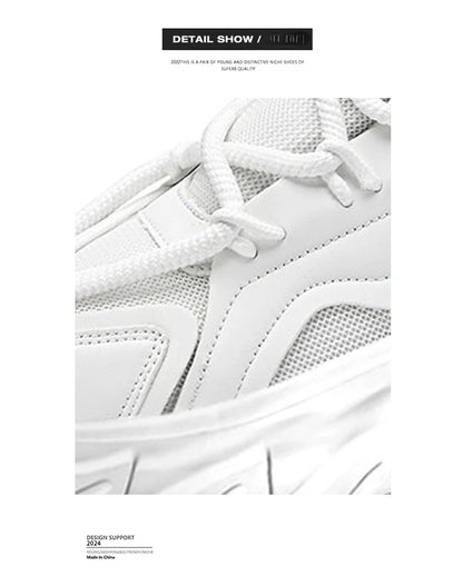 Men's Breathable Casual Sneakers - Thick Soled Soft Soles Tennis Shoes for Outdoor Running & Comfort