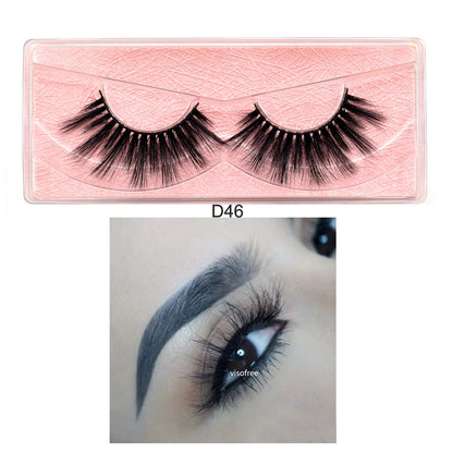 3D Real Mink False Eyelashes – Thick Handmade Strip Lashes with Glitter Packing for Makeup Beauty D101