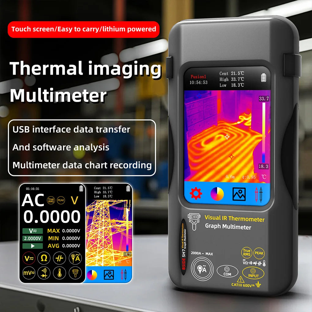 SH7 Thermal Imager & Multimeter - 320×320 IR Camera with 20,000-Count Digital Multimeter for Auto & Heating Inspection