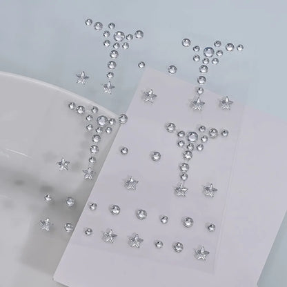 3D Holographic Teardrop Rhinestone Stickers - Self-Adhesive Crystal Diamond Face, Eye & Hair Decoration Tattoos