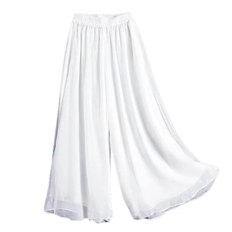Women’s Classical Chiffon Wide Leg Dance Pants – Loose Fit Modern Ballet & Yoga Training Trousers for Adults & Girls