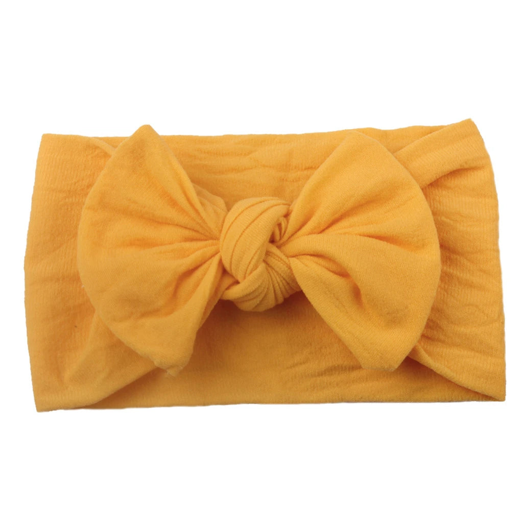 Baby Girls Rabbit Ear Bow Headband – Soft Knot Hairband for Newborns, Infants & Toddlers Photo Props