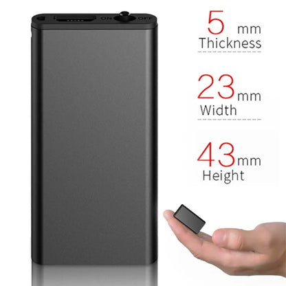 Ultra-Thin Mini Voice Recorder — Professional Sound-Activated HD Dictaphone with Noise Reduction & Portable MP3 Player