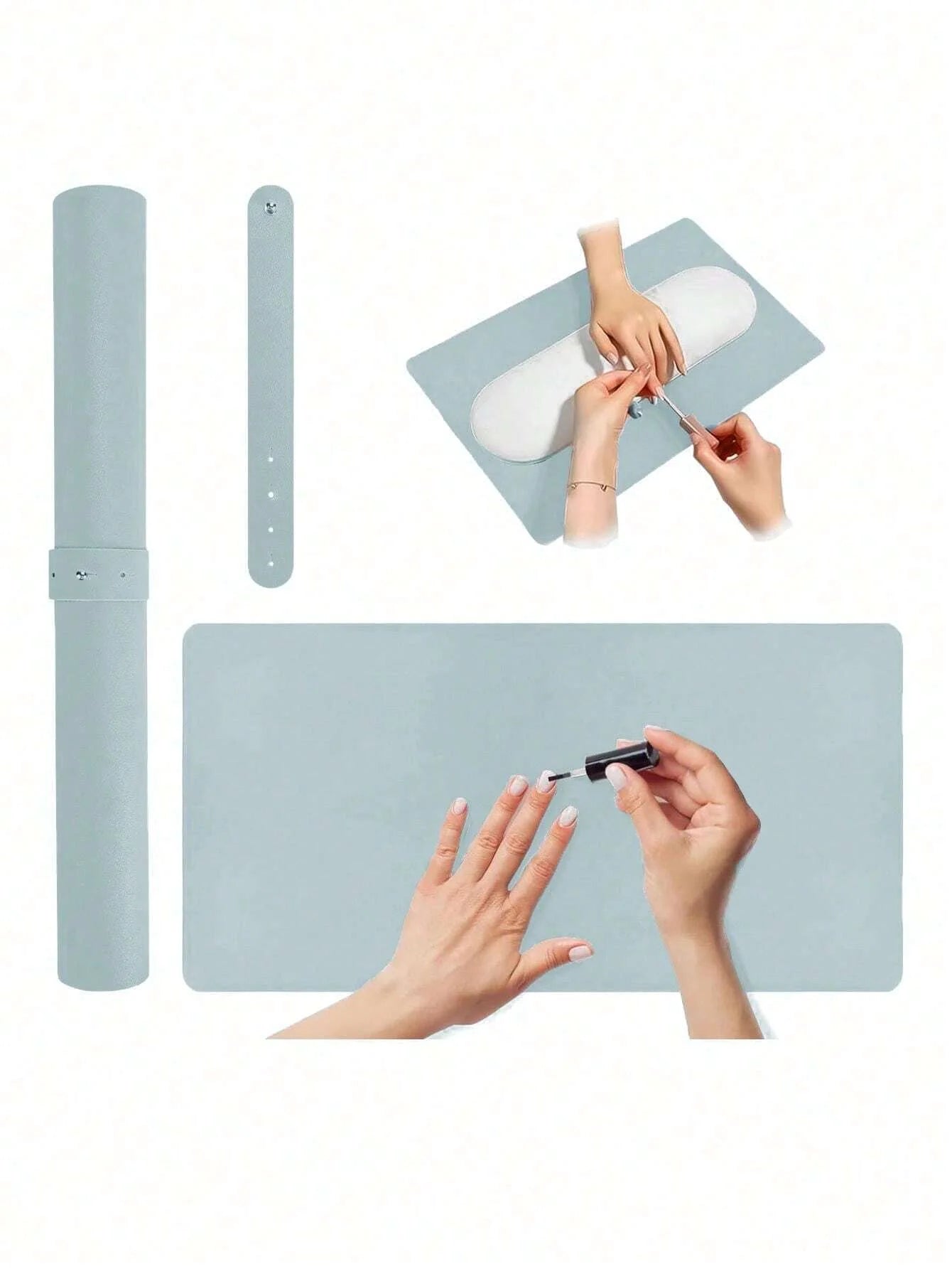 Portable Nail Art Armrest Mat - 1/2PCS Foldable Soft Microfiber Leather Table Pad for Nail Salons