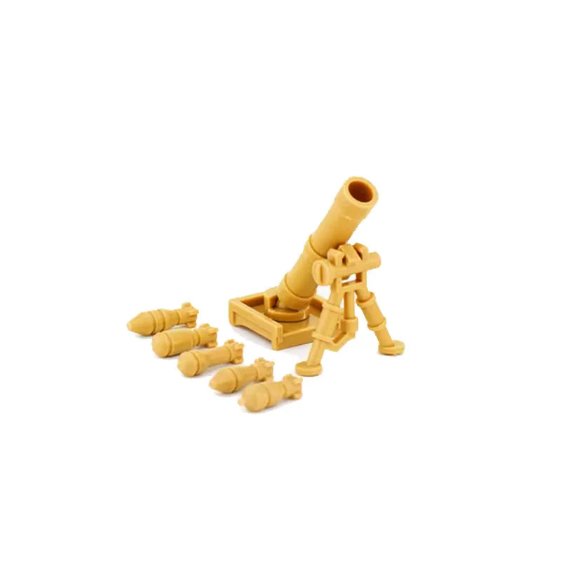 Military Building Blocks Soldier Set - Tactical Weapons Figures with Gatling Gun, Rifle, Mortar & Accessories Toy Kit