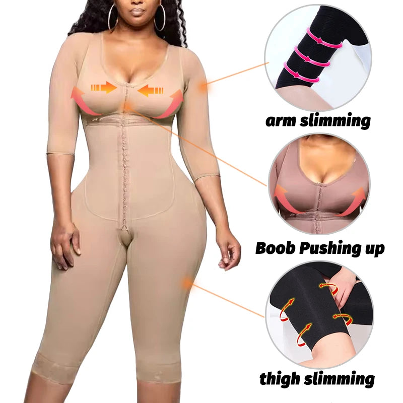 Full Body Colombian Shaper Girdle, High Compression Bodysuit, Postpartum & Postoperative Waist Slimmer, Lipo Arm Reducing Shapewear