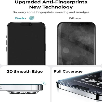 3Pcs Oleophobic Coating Screen Protector for iPhone 11-16 Pro Max, Plus, XR & XS – Dust-Free Matte Glass Installation