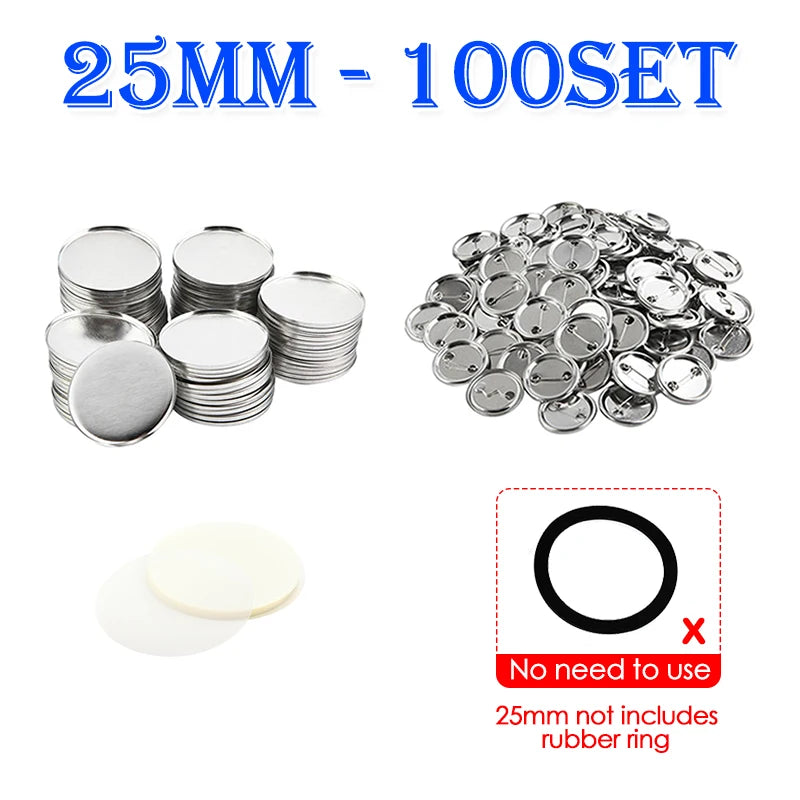 25/32/37/44/58/75mm Badge Maker Molds - DIY Button Press Machine, Interchangeable Die Mould for Round Badge Punching
