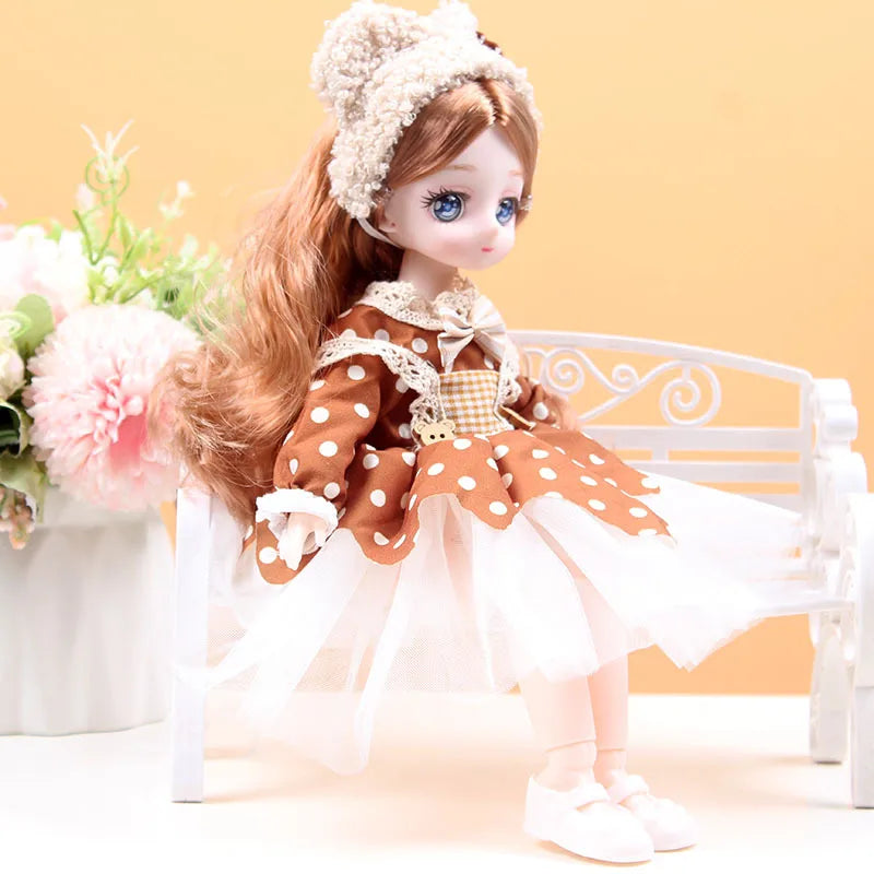 30cm 1/6 BJD Princess Doll – 23-Joint Movable Girl Doll with Clothes, Birthday Gift Toy