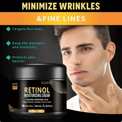 Men’s Retinol Face Moisturizer – Anti-Aging Wrinkle Cream for Hydration, Pore Minimizing & Smooth Bright Skin
